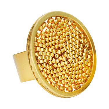 Anillo Upsala Dorado Círculo Mediano Dorado